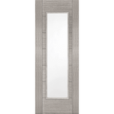 Light Grey Corsica 1 Light Clear Glazed Internal Fire Door